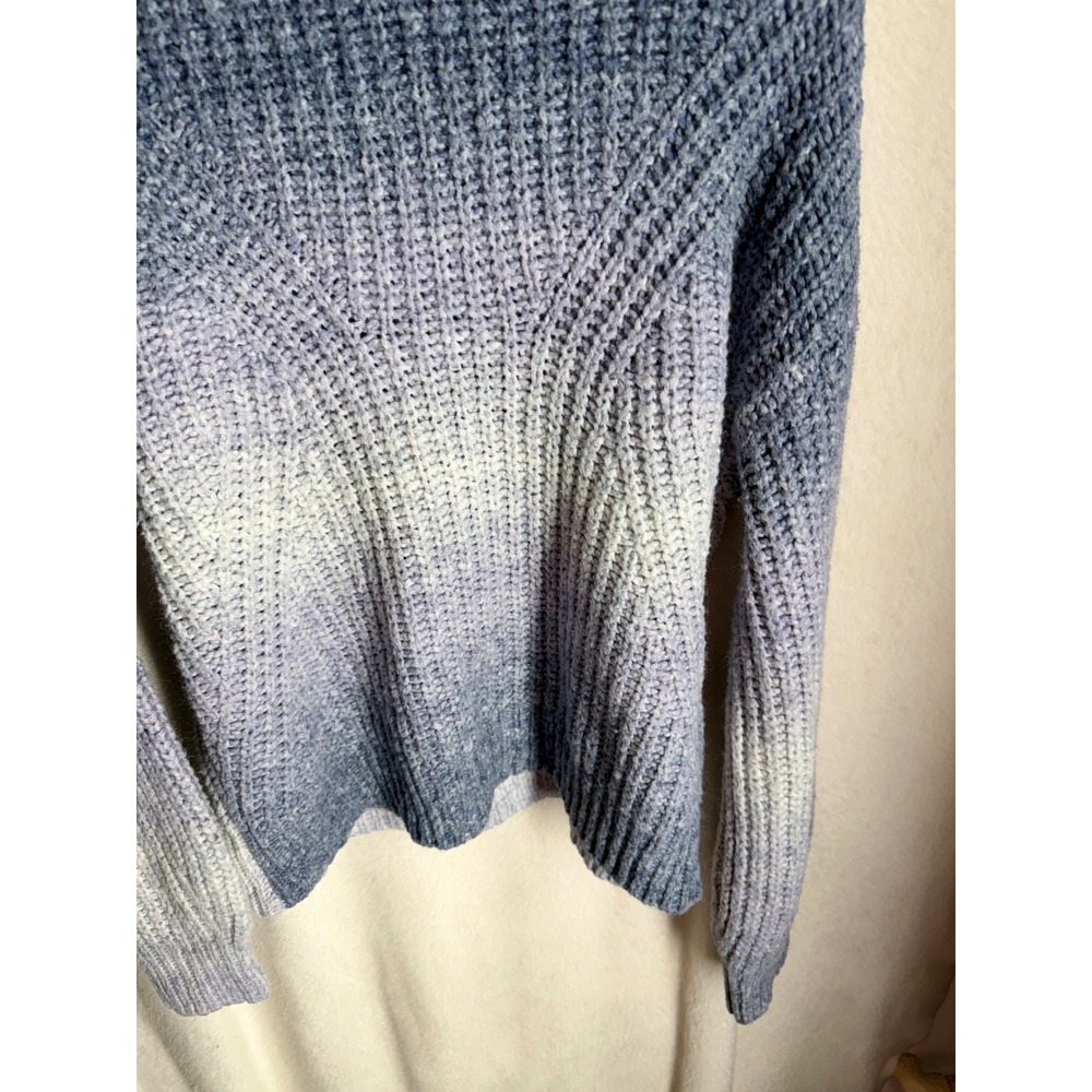 A New Day Ombre Chunky Knit Crew Neck Sweater Blue Purple Gradient Womens Medium - Picture 3 of 7